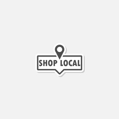 Shop local icon sticker isolated on gray background