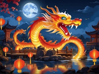 Fototapeta premium chinese dragon statue