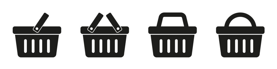 Shopping basket icon - vector illustration