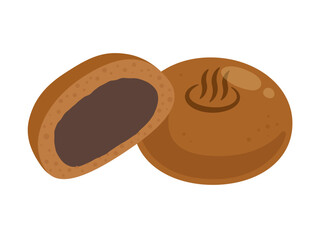 温泉饅頭のベクターイラスト
