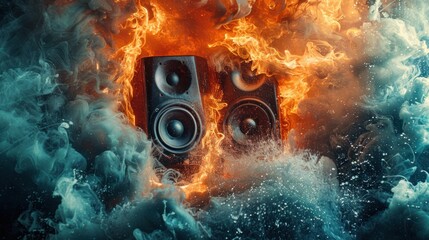 poster dpi speaker dj elements vertical high exploding size space inches 24x36 resolution template hr fire 31x91 design water party cm copy 300 woofer loudspeaker