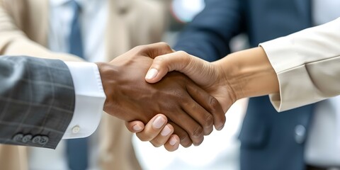 Closeup of diverse business team exchanging wisdom and fresh perspectives. Concept Diverse Team, Business, Wisdom Exchange, Fresh Perspectives, Closeup Shot