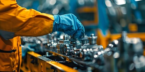 Advanced Automotive Manufacturing Facility Sorting Metal Parts for Recycling. Concept Metalworking, Recycling Industry, Automated Sorting, Advanced Manufacturing, Automotive Technology