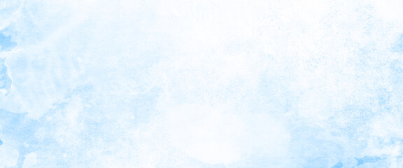 Vector creative smooth light sky blue watercolor background, blue acrylic and watercolor textures on white paper background. 