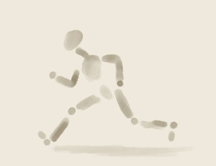 Abstract Running Figure in Motion Illustration
