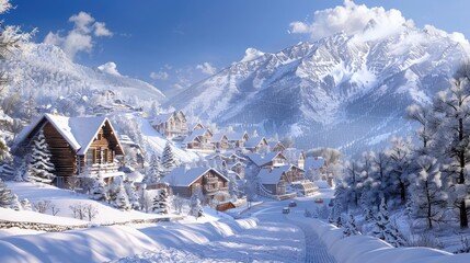 Fototapeta premium winter mountain landscape