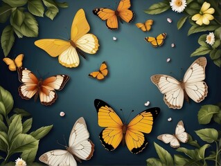 seamless pattern with butterflies