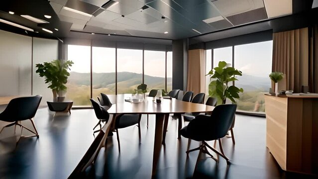Modern Conference Room With Panoramic View Generative AI