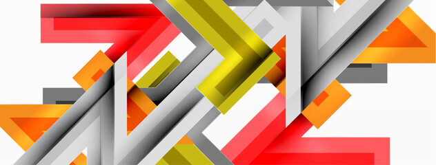 Line zig zag dynamic geometric abstract background. Colorful lines with shadow and light effects, various routes concept. Vector Illustration For Wallpaper, Banner, Background, Card
