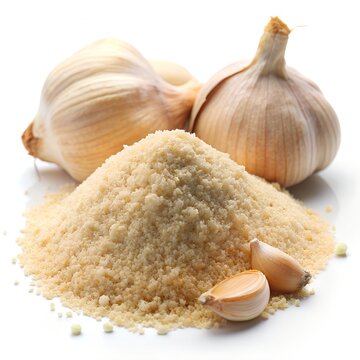 garlic powder isolated white background