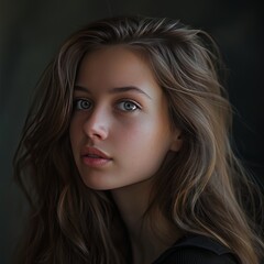 Fototapeta premium beautiful young woman, portrait, beautiful eyes