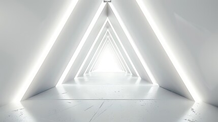 Obraz premium Long Light Corridor. Modern white background.