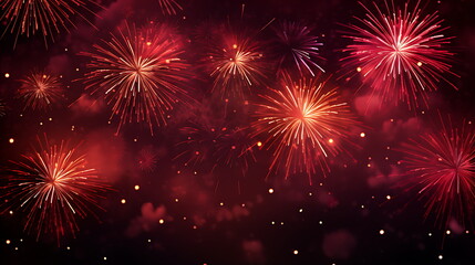 fireworks flying in the air over a dark background, generative AI