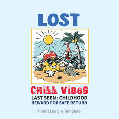 Free Vector T-Shirt Design Summer Vibes.