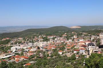 Fototapeta premium View over the roofs of the city of Kruja, Albania 