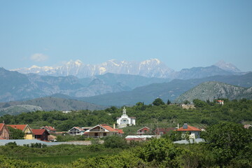 Fototapeta premium Mountain landscape on the drive from Kruja to Shkoder in Albania 