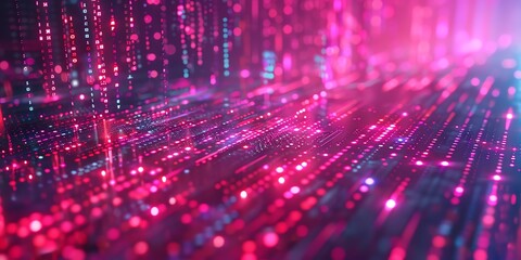 Data technology background. Big data visualization. Flow of data. Information code. Background in a matrix style. 4k rendering, Bright color, realistic