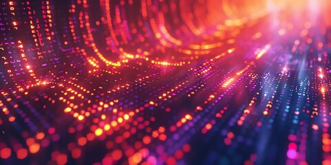 Obraz premium Data technology background. Big data visualization. Flow of data. Information code. Background in a matrix style. 4k rendering, Bright color, realistic