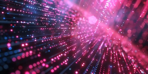 Fototapeta premium Data technology background. Big data visualization. Flow of data. Information code. Background in a matrix style. 4k rendering, Bright color, realistic