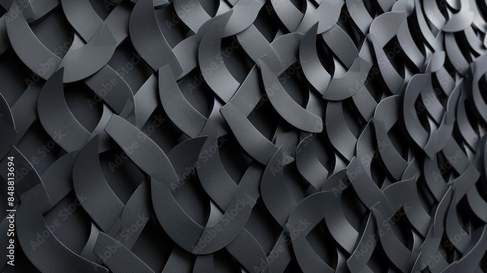 Poster Interlocking patterns in elegant monochrome