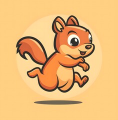 Fototapeta premium Cute cartoon chipmunk running, vector illustration