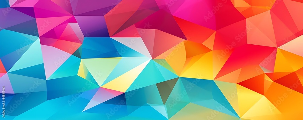 Aufkleber a colorful wall with a geometric pattern of squares and rectangles