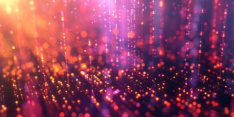 Obraz premium Data technology background. Big data visualization. Flow of data. Information code. Background in a matrix style. 4k rendering, Bright color, realistic