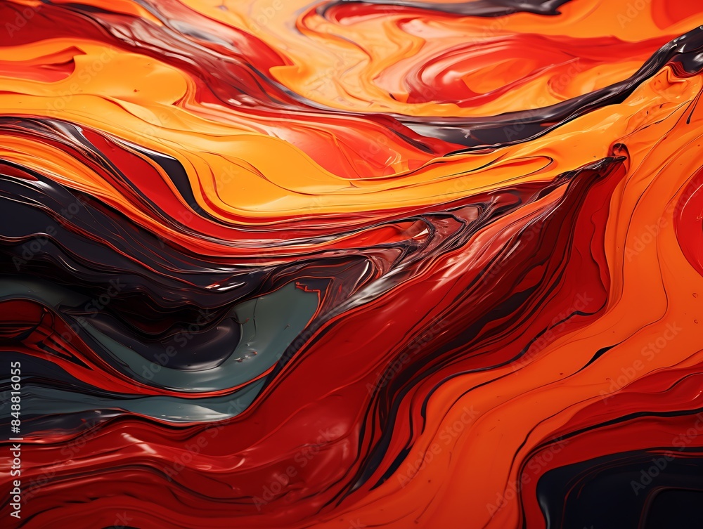 Poster an abstract image featuring a red and orange color scheme, with a blurred isolated background
