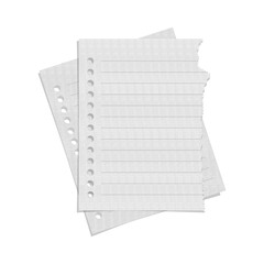 PAPER 49, two stacked papers, the top stack is torn on one side with a transparent background for brand identity mockup