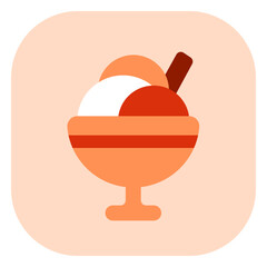 Editable sundae ice cream vector icon. Food, restaurant. Part of a big icon set family. Perfect for web and app interfaces, presentations, infographics, etc