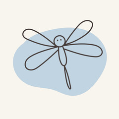 Stylized vector drawing of a dragonfly. Perfect for holiday, summer and travel designs.
