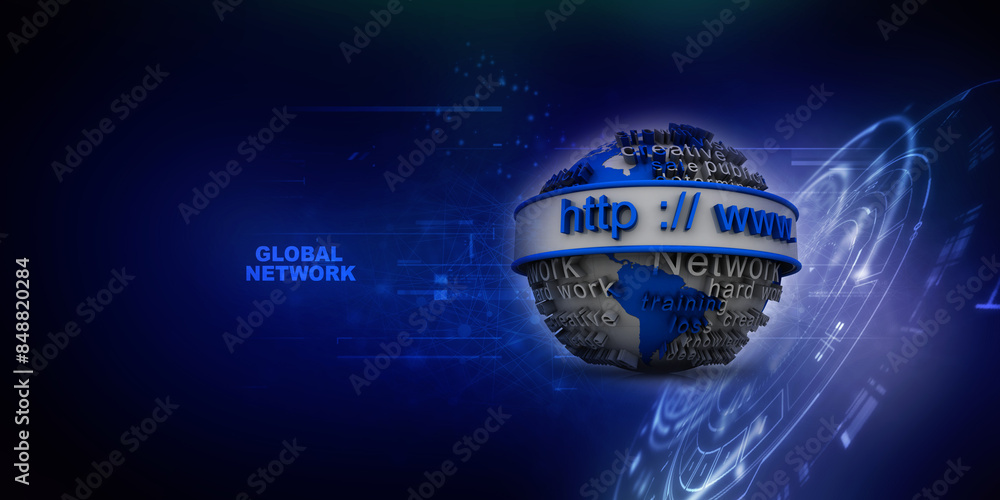 Poster 3d rendering https www sign on globe