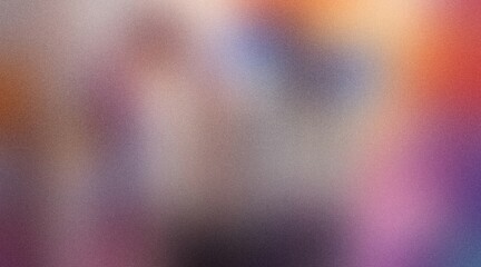 Abstract blurred grainy gradient background texture. Colorful digital grain soft noise effect pattern. Lo-fi multicolor vintage retro. VHS Glitch Texture