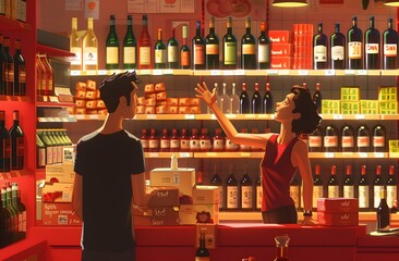 display stand in the middle of an supermarket, filled with penfino wine bottles