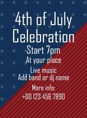 4th of July celebration flyer  poster social media post design