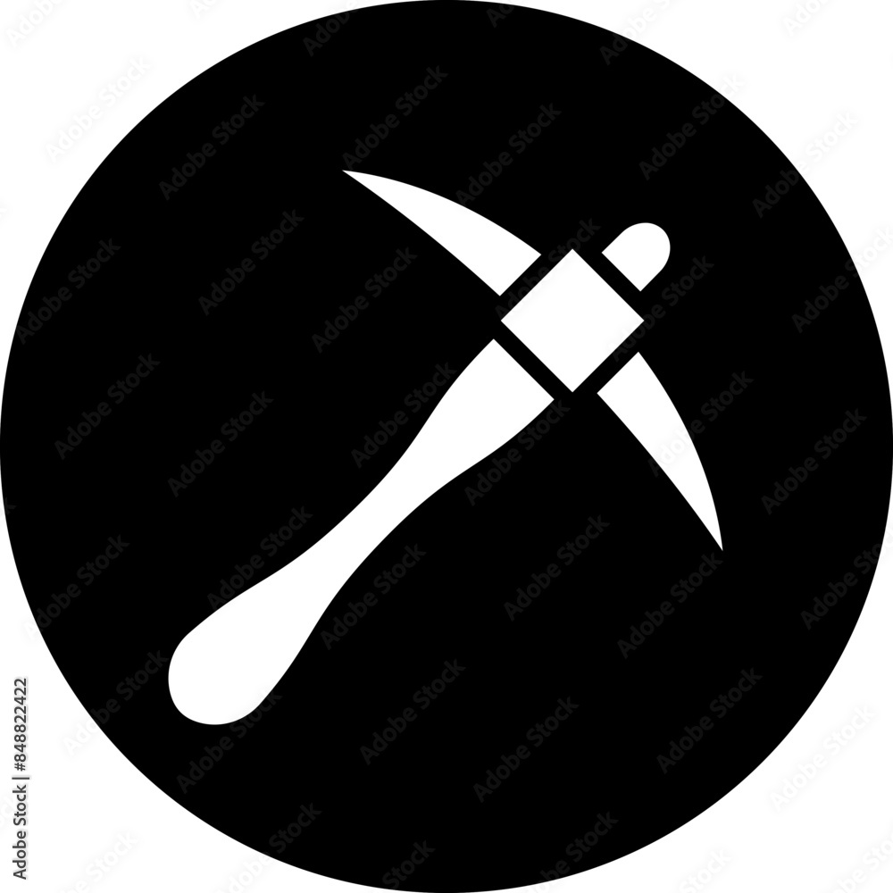 Poster vector design pickaxe icon style