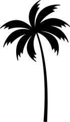 Obraz premium Simple palm tree silhouette icon, vector graphic element isolated
