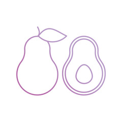 avacado icon with white background vector stock illustration