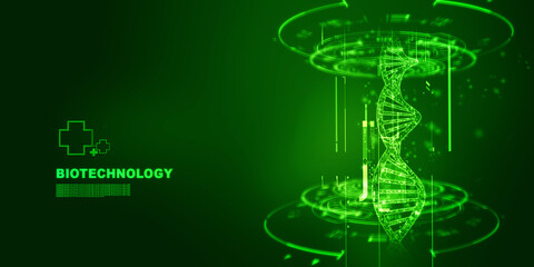 2d illustration of dna structure, abstract background