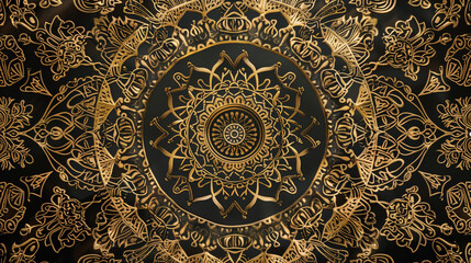 The wonderful mandala pattern in shades of gold attracts attention with its harmonious arrangement. Its geometric patterns and subtle lines create a sense of movement and depth.