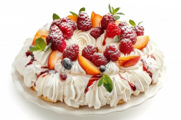 Pavlova isolated on a white background

