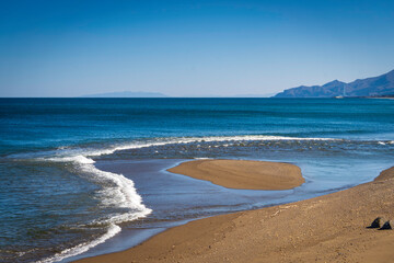 北海道の函館の海 木古内 みそぎ浜
