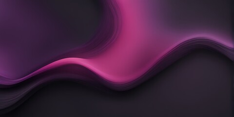 Fototapeta premium Grainy gradient dark background purple pink black color flow noise texture wide banner poster header design 
