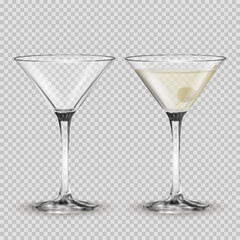 two whiskey or cocktails  glasses vector illustration