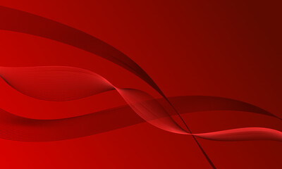 red lines wave curves with smooth gradient abstract background