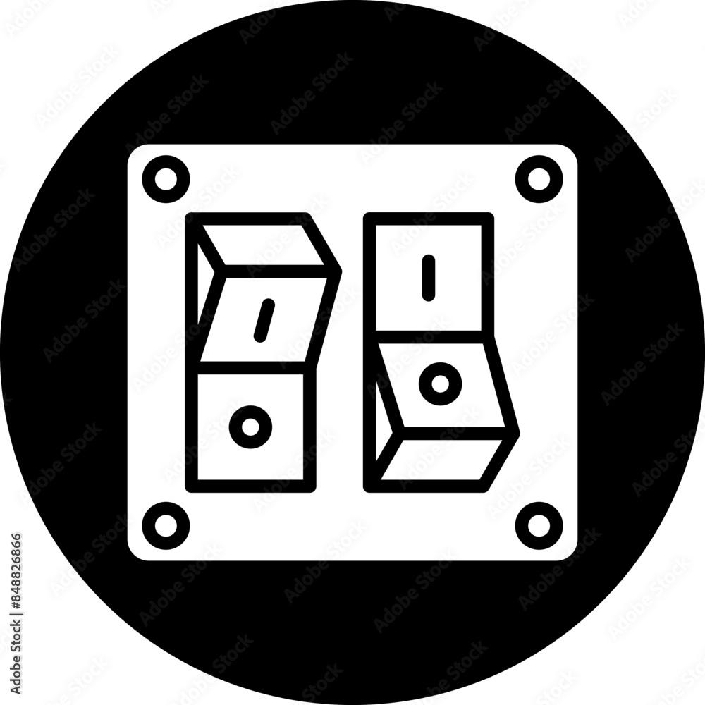 Poster vector design on off switch icon style