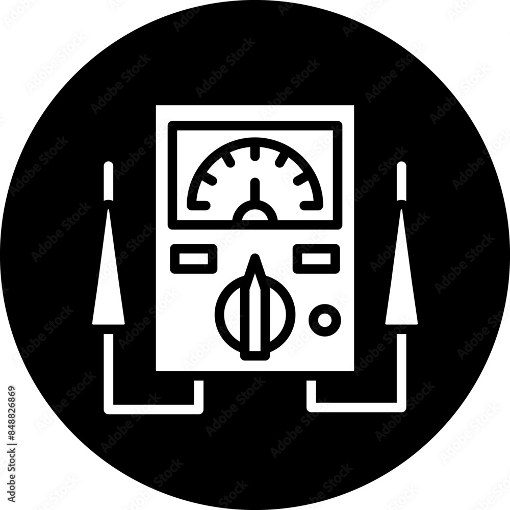 Poster vector design voltmeter icon style