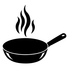 Pan heating silhouette vector illustration.