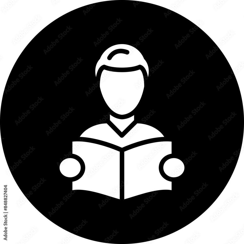 Poster vector design reading icon style