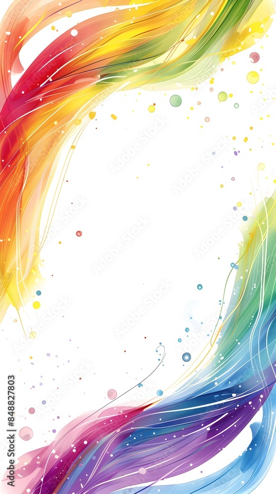 Poster vibrant rainbow gradient frame isolated on white background for joyful and concepts